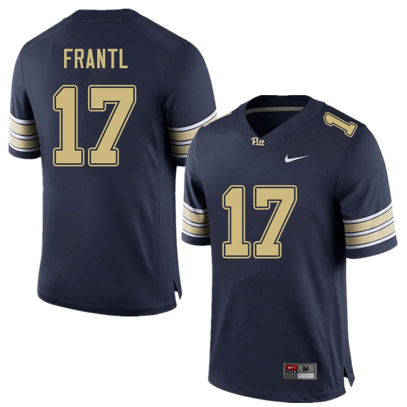 Men #17 Jake Frantl Pitt Panthers College Football Jerseys Sale-Navy